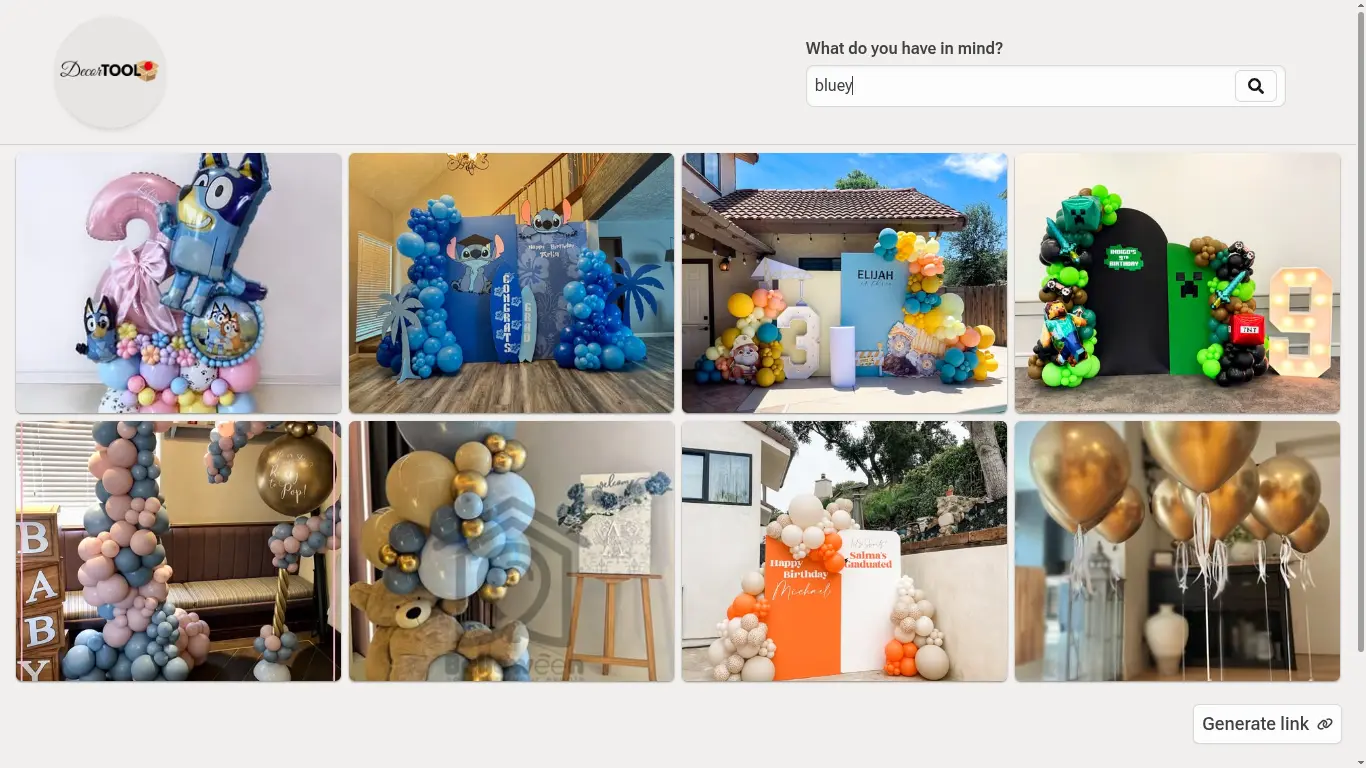AI search page example.