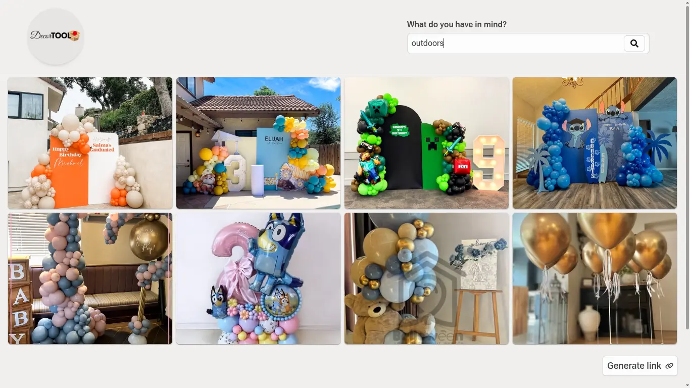 AI search page example.